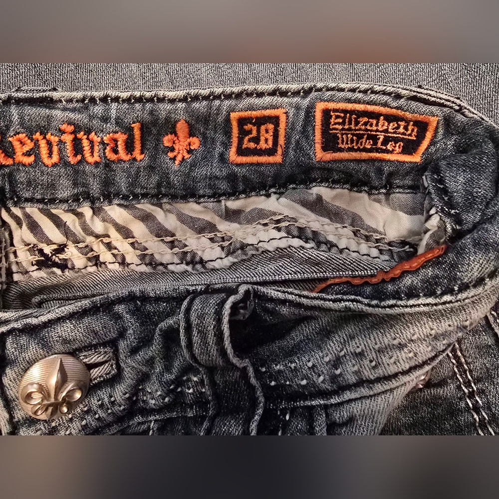 Rock Revival Faded Blue Denim Jeans - Picture 5 of 8